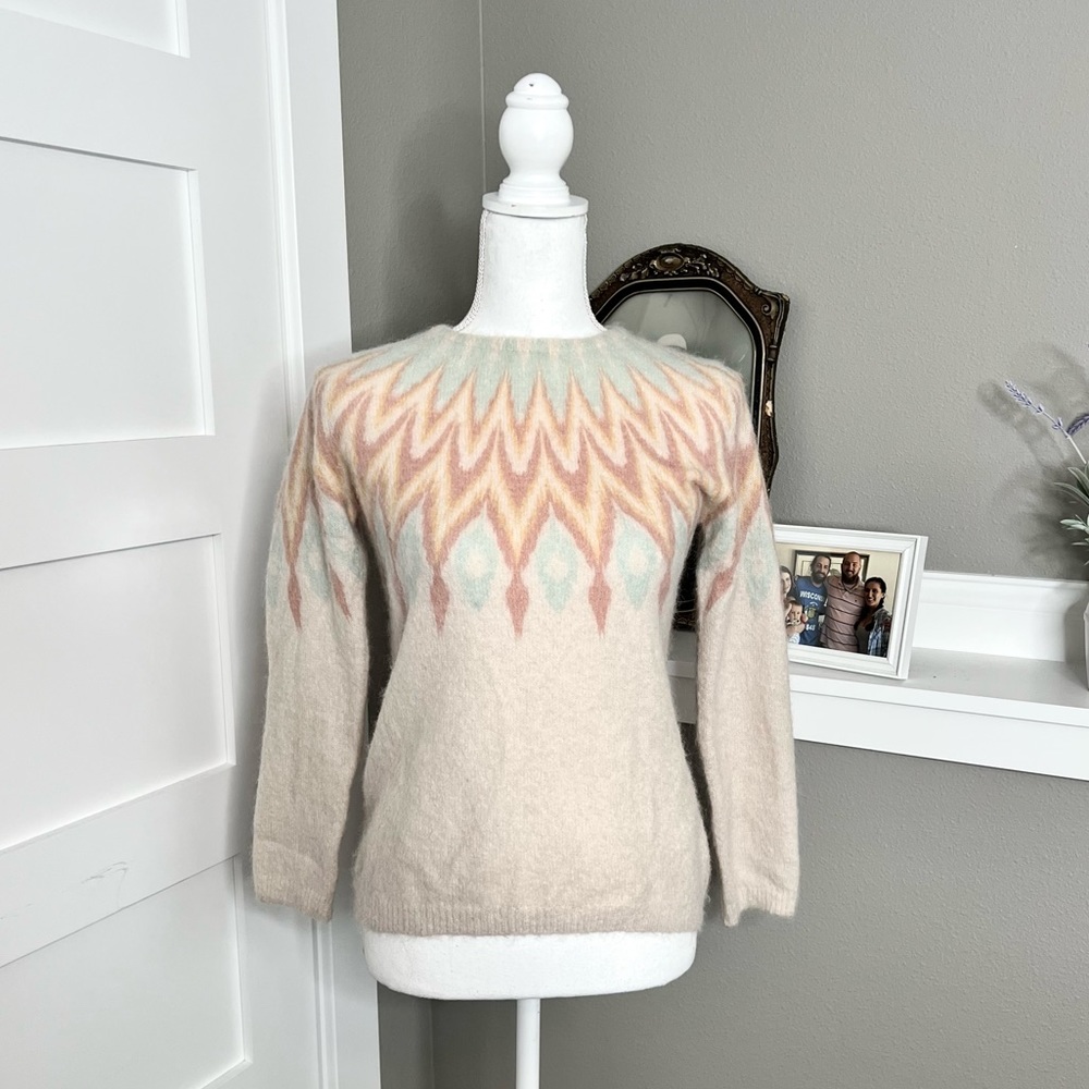 Vintage Bartolini Nylon Mohair Alpaca blend geometric long sleeve sweater 1